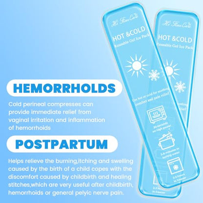 Reusable Postpartum Perineal Ice Pack - Hot & Cold Therapy Pads for Hemorrhoid Relief, Uterine Cramps, C-Section Recovery, Reduces Swelling - Hypoallergenic & Leak-Proof (Blue) - color: Blue
