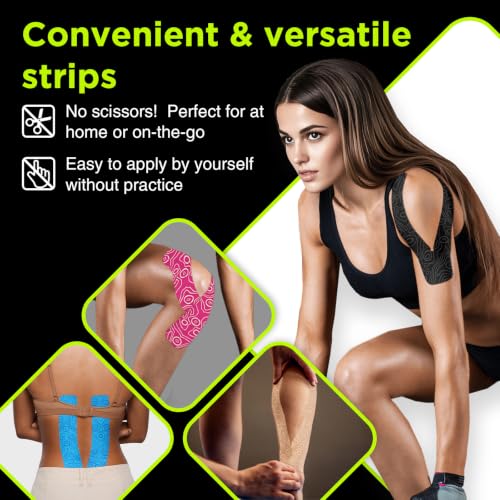 OK TAPE Precut Y-Shape Kinesiology Tape for Shoulder, Knee, Back, 10 Pcs - color: Pink