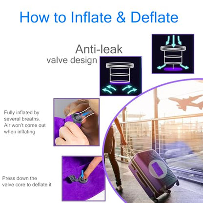 Inflatable Wedge Pillow for Traveling, Blow Up Travel Wedge Pillow