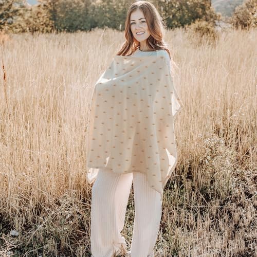 Konssy Muslin Nursing Cover Up for Breastfeeding with Rigid Hoop - color: Sun