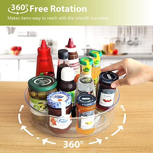 Guzon 2 Pack Lazy Susan Turntable, 11.5" Rotating Organizer with Handles - size: 11.5"-2pc