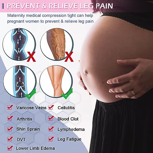 beister Maternity Compression Tights, 20-30 mmHg Footless High-Waist - color: Beige, size: Small
