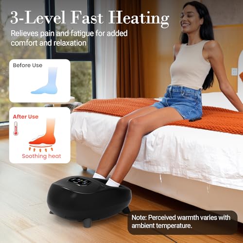 CuPiLo Foot Massager with Heat, FSA Eligible HSA Upgraded Full Foot Massage - color: Black