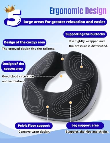 Donut Pillow for Tailbone Pain Relief&Hemorrhoids Postpartum Seat Cushion - color: Pink