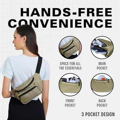 SoJourner Waterproof Fanny Pack, Olive Green - color: Olive Green