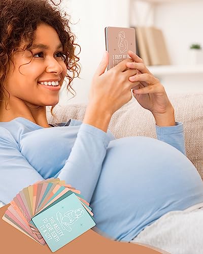 Levfla Pregnancy and Birth Affirmation Cards Wooden Engraved Labor Comb - size: Affirmation Cards & Comb