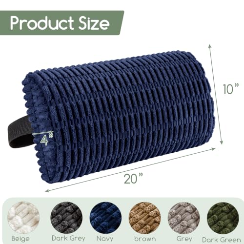 Lumbar Support Pillow for Recliner Chair/Office Chair/Couch, Memory Foam Back Support Cushion with Adjustable Strap, Recliner Cushions for Lower Back Pain Relief, Sleeping, Washable Cover, Navy - color: Navy