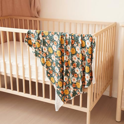 Konssy Newborn Swaddle Blanket with Beanie Hat Set, Baby Receiving Blanket - color: Green