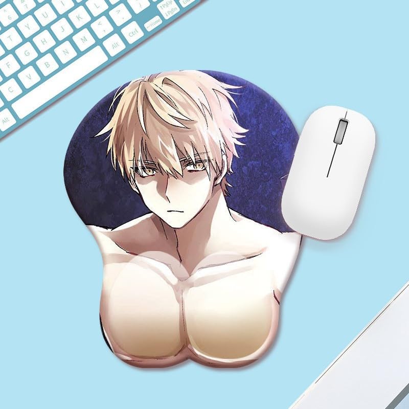 Funny Anime Breast Mouse Pad with Wrist Rest for Adults, ML002 - color: ML002