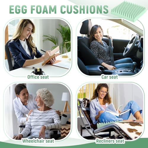 Geiserailie 2 Pcs Egg Foam Pad,18 X 16 X 4 Inches Egg-Shaped,Light Green - color: Light Green