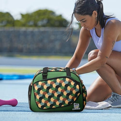 Boulder Bee Pickleball Tote Bag for Women with Paddle Holder - color: Green wave