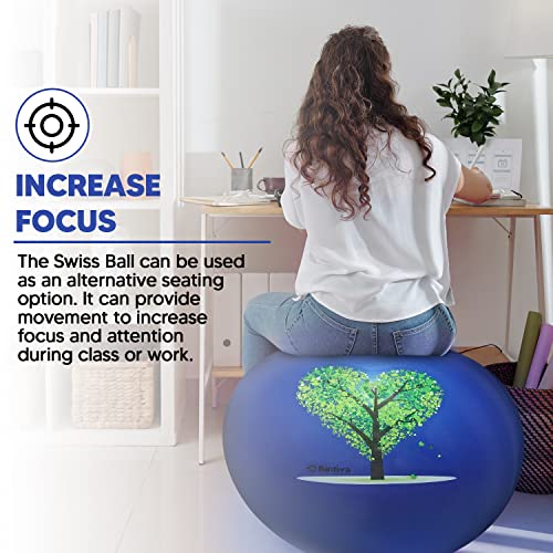 bintiva Exercise Ball - color: Stabilizing Sand - Blue, size: S (50-55cm)