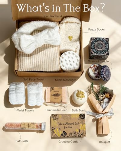 11pcs Natural Pampering Spa Gift Baskets for Women, Coconut - color: Coconut