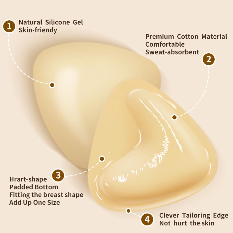 Double Sided Sticky Bra Inserts Breast Pads,Push-Up Inserts Reusable&Washable Bra Cups Inserts - size: X-Small