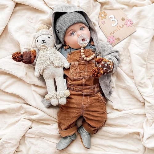 Monthly Baby Milestone Wooden Cards Newborn Photography Props Baby Announcement Signs Milestone Cards Disc Photo Props