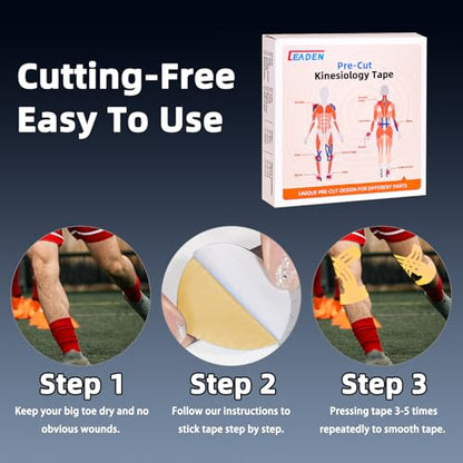 Precut Kinesiology Tape for Knees, Upgraded, 10 Pcs, Beige - color: Beige, size: 10 Pcs