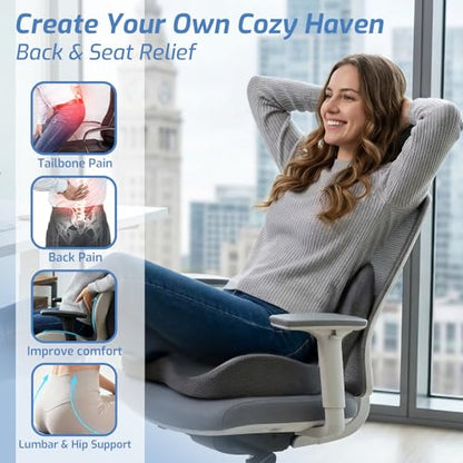 Seat Cushion,Memory Foam Chair Cushion for Office and Car - color: Black