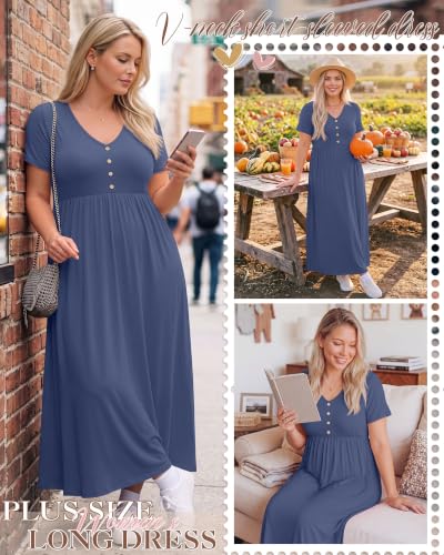 Women's Plus Size Maternity Dress - color: Haze Blue, size: XX-Large