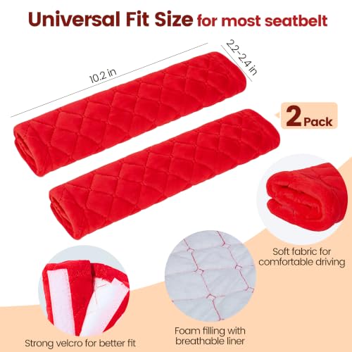 Amooca 2 Pack Seat Belt Covers Soft Shoulder Pad for Cars & Backpack - color: E: Red