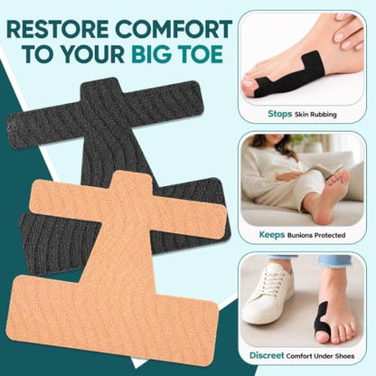 TEAWOO Pre-Cut Kinesiology Tape for Bunion, 40PCS Bunion Corrector Tape
