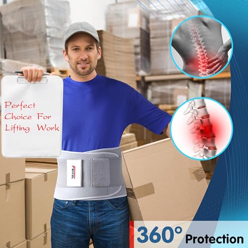 FEATOL Back Brace for Women & Men, Lower Back, Sciatica Pain Relief - color: Gray, size: Small/Medium (24.4"-29.8")
