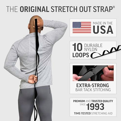 OPTP The Original Stretch Out Strap XL with Exercise Poster, USA Made