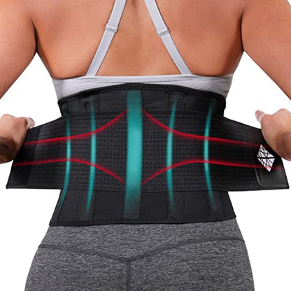 Ultra Thin Adjustable Back Brace for Men & Women, XL - color: Black, size: X-Large
