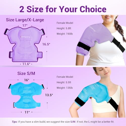Comfytemp Shoulder Ice Pack Wrap Rotator Cuff Therapy (Large/X-Large) - color: Purple