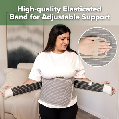 haakaa Postpartum Belly Band, Support Back & Abdomen, Help Natural Delivery & C Section Recovery,Natural Latex,One Size - color: Almond