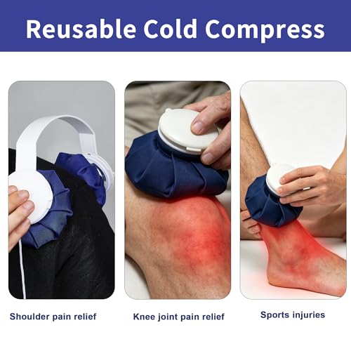 Reusable Ice Pack for Injuries Neck Cooler Ice Bags Hot Water Bag for Pain - color: White Blue