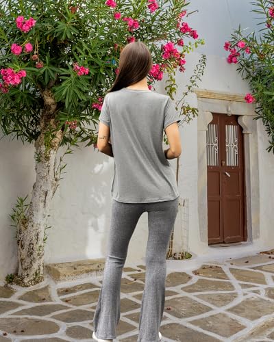 Rnxrbb 3 Pack Nursing Tops for Women Maternity Breastfeeding Shirts - color: Black&light Gray&brown, size: Medium