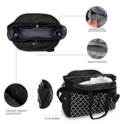 Diaper Bag Tote Large Baby Changing Bag with Changing Station - color: Black