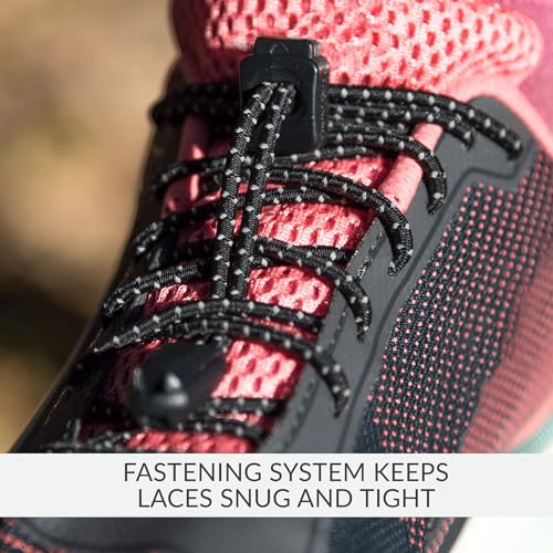 Nathan Elastic, No Tie Shoe Laces for Running and Active Sports - color: Black, style: Non- Reflective