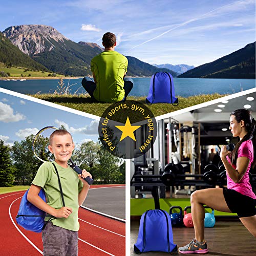 KUUQA 2 Pcs Drawstring Backpack Bags, Black, Blue - color: Black, Blue