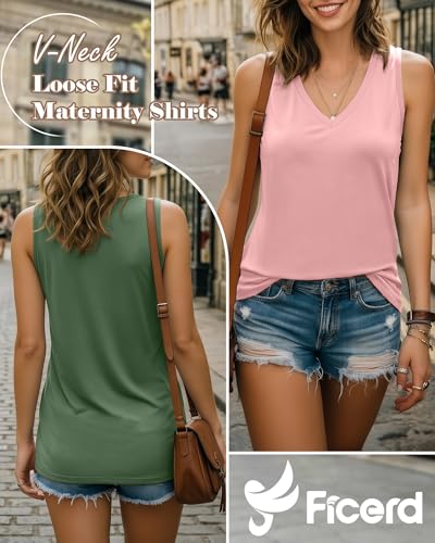 Ficerd 3 Pack Women's Nursing Tank Tops - color: Apple Green, Baby Pink, Haze Blue, size: Medium
