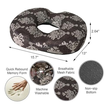 Donut Pillow for Hemorrhoids Seat Cushion for Tailbone Pain Relief - color: Flowers