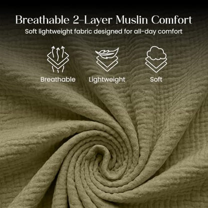 Premium Muslin Nursing Cover for Breastfeeding Privacy & Comfort - color: Olive