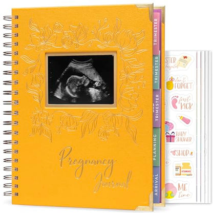 Clever Fox Pregnancy Journal, Expecting First Time Mom Planner Amber Yellow - color: Amber Yellow, size: 9" x 10.5" SonoFrame Edition