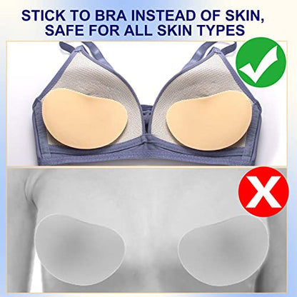Silicone Bra Pads Inserts, Push up Sticky Chicken Cutlets for Small Chest - color: 3 Beige