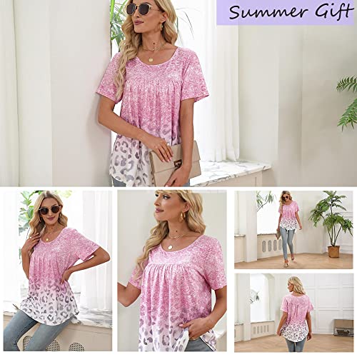 Womens Summer Plus Size Tops Blouses Short Sleeve Shirts Lace Pleated Tunic Tops M-4XL - color: A 01-337-grey, size: Medium