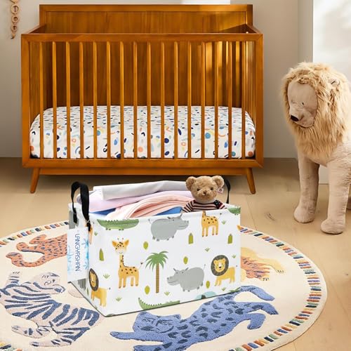 Rectangular Collapsible Animal Storage Basket Nursery Organizer - color: Rec animal