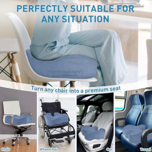 BlissTrends Extra Thick Seat Cushion for Office Chair & Car Seat, LightBlue - color: Light Blue, size: XX-Large