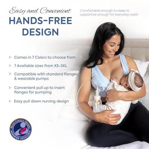 Everyday Luxe Nursing & Hands-Free Pumping Bra - Nursing and Pumping Bra Fits All Standard Pump Flanges and Wearable Pumps - color: Black, size: Medium