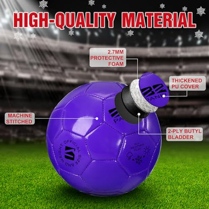 Shappy 2 Pcs Soccer Balls Bulk with Pump Mesh Bag - color: Dark Purple, size: Size 3