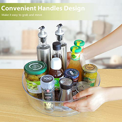 Guzon 2 Pack Lazy Susan Turntable, 11.5" Rotating Organizer with Handles - size: 11.5"-2pc