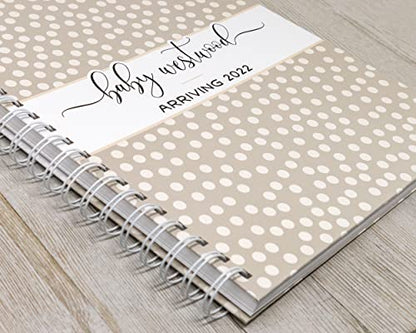 Personalized Pregnancy Journal - Hardcover Pregnancy Memory Book Customized with Baby’s Name, Nickname or Phrase - Prompted Journal for New Moms (Ivory Dots) - style: Ivory Dots