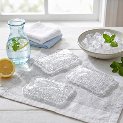 Trelaco 24 Pcs Clear Gel Bead Ice Pack 4 x 6 Inch Reusable Hot Cold Pack - color: Clear