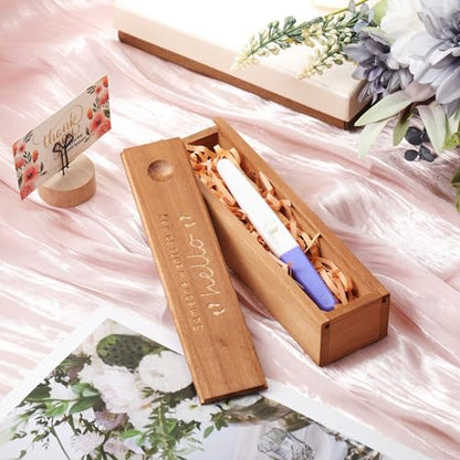 Qunclay Pregnancy Test Gifts Box Keepsake Announcement - color: Brown