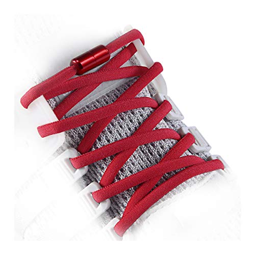 anan520 Elastic No Tie Shoe Laces For Adults,Kids,Elderly,System With Elastic Shoe Laces(2 Pairs) - color: 02-red