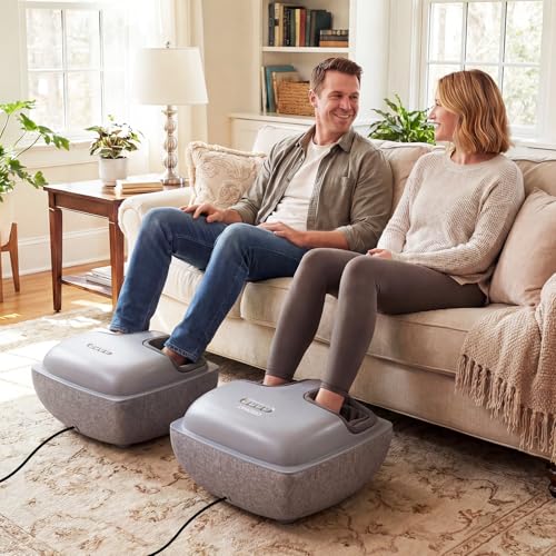 COSTWAY Shiatsu Foot Massager with Heat for Mom Dad Women Men (Gray) - color: Gray